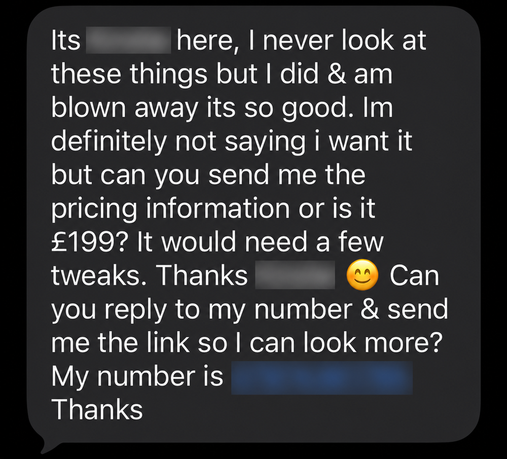 This owner “never looks at these things” — opened ours and was blown away. That's the reaction Klaudius's websites get: they stop a busy business owner in their tracks.