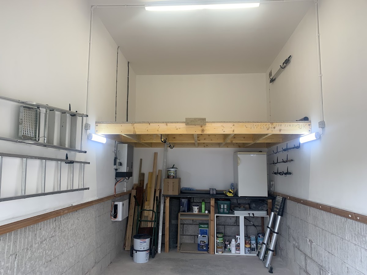 Workshop fit-out with new strip lighting and consumer unit